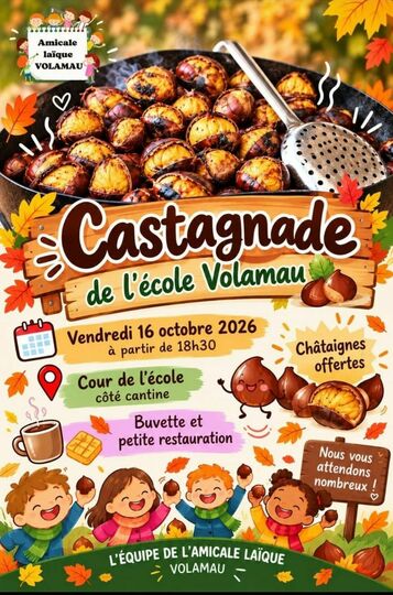 Castagnade de l'amicale laïque à l'école Volamau