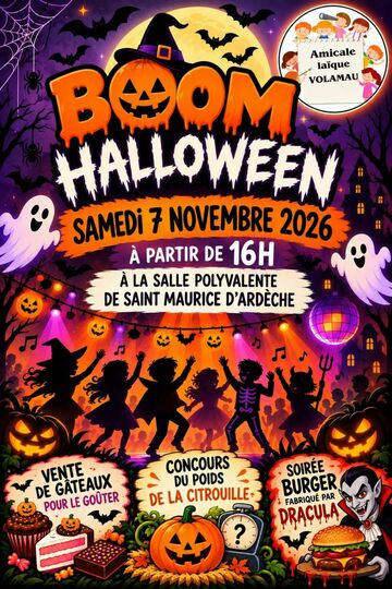 BOOM HALLOWEEN de l'amicale laïque à St Maurice d'Ardèche