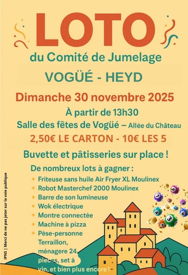LOTO du Comité de Jumelage