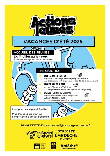 Inscriptions pour l'accueil de loisirs pendant les vacances d'été