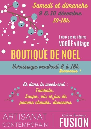 Boutique de Noël des artisans d'art le we du 9 et 10 décembre de 10h à 18h
