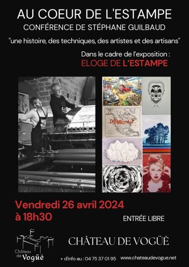 Conférence  "Au coeur de l'estampe" vendredi 26 avril 2024 à 18h30 au Château