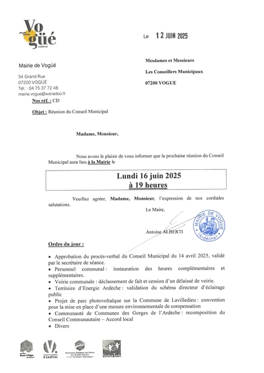 Prochain Conseil Municipal