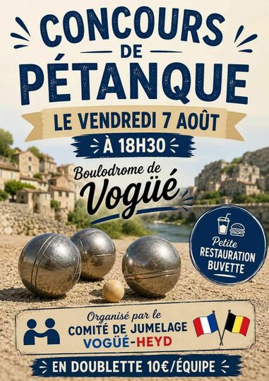 Pétanque du Jumelage le vendredi 7 août