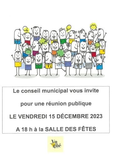 Réunion publique vendredi 15 décembre à 18h à la salle polyvalente