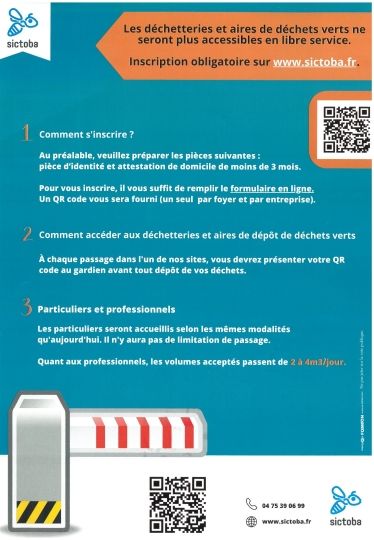 Déchetterie et aires de déchets verts SICTOBA