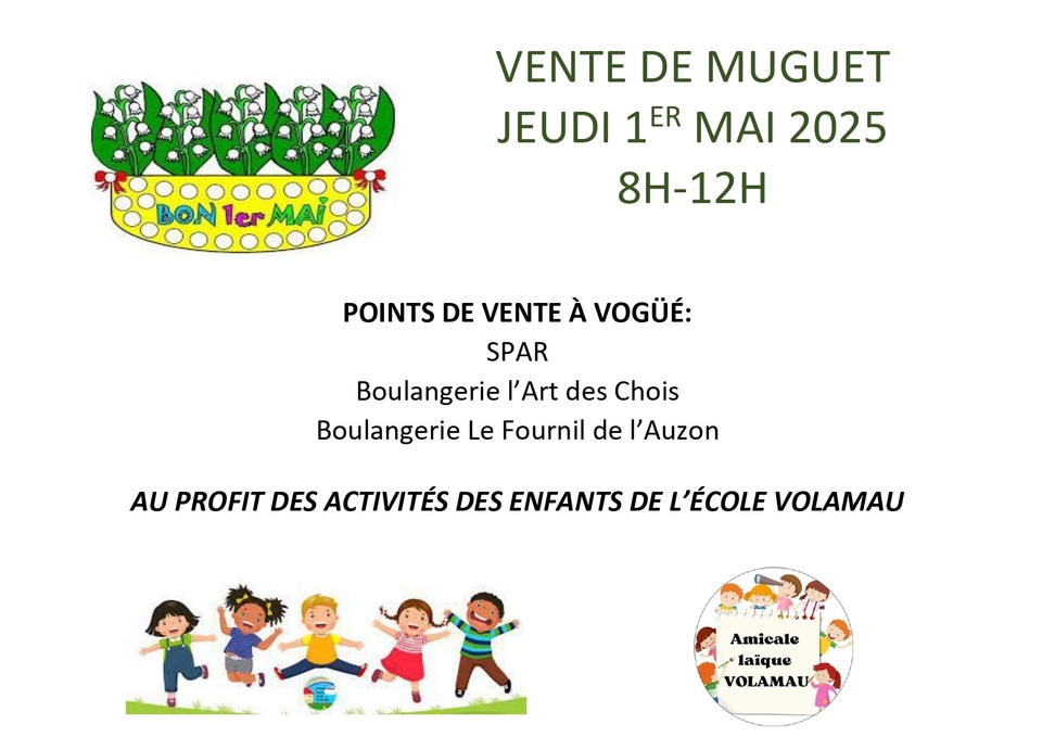 Vente du muguet du 1er mai par l'amicale laïque